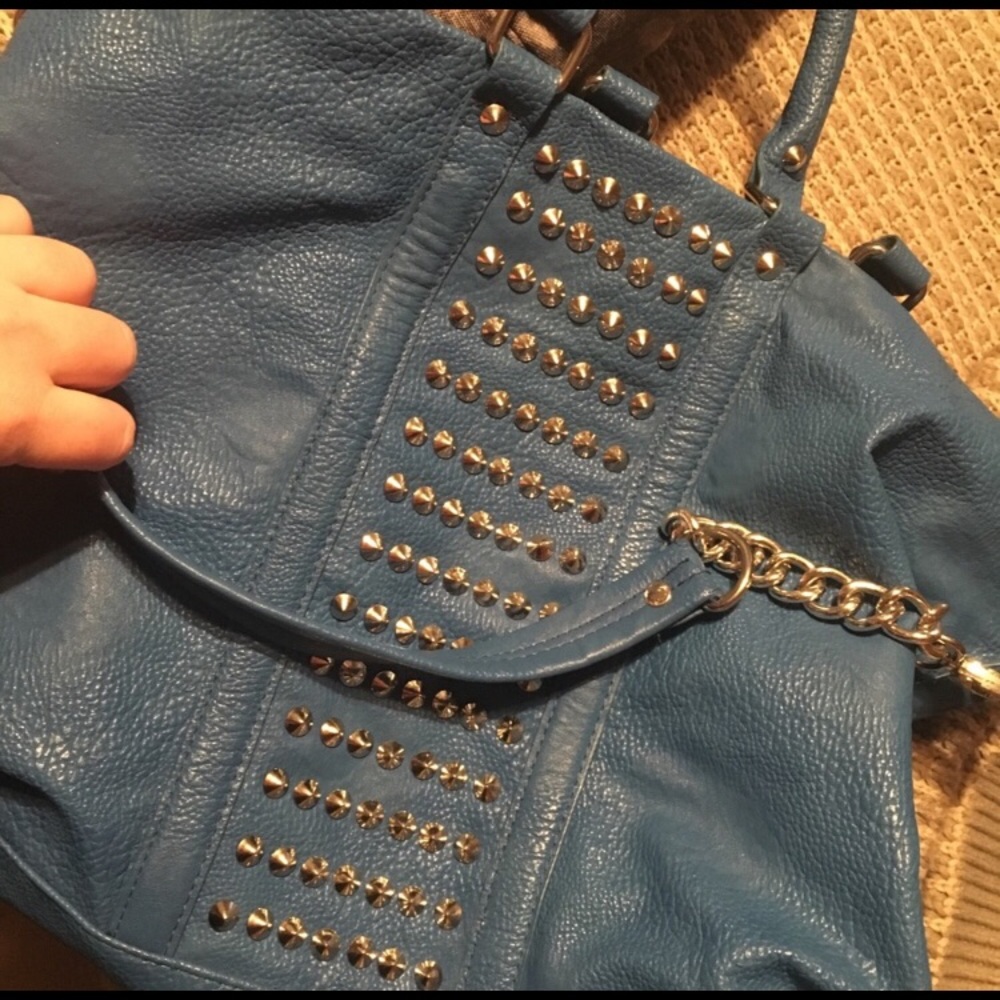 Blue Studded Large Steve Madden Bag Purse
